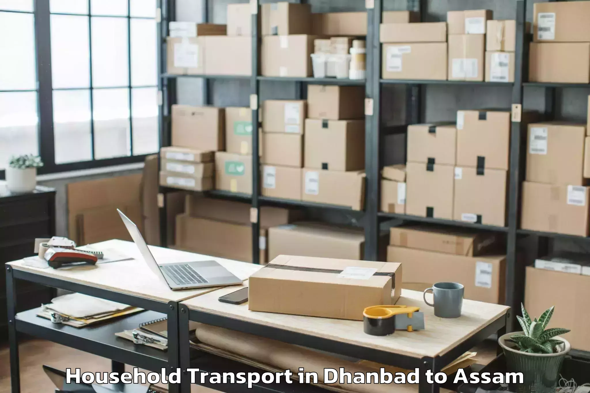 Book Dhanbad to Kokrajhar Household Transport Online